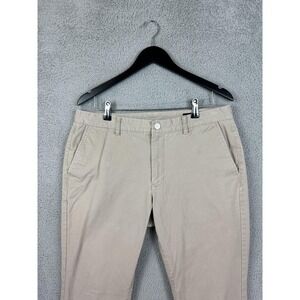 Bonobos Pants Mens 35x32 Khaki Beige Slim Stretch Chino Flat Front Casual Twill